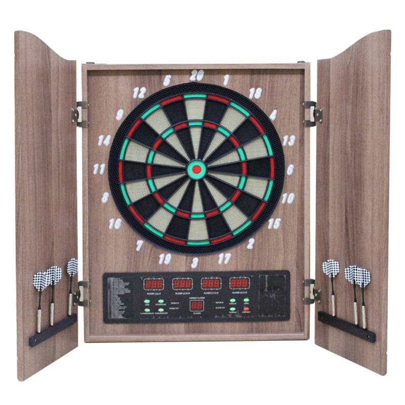 高(gāo)檔木(mù)箱電(diàn)子(zǐ)飛(fēi)镖機(jī)型号YM05飛(fēi)镖靶套裝飛(fēi)镖機(jī) 電(diàn)子(zǐ)自(zì)動計(jì)分(fēn)飛(fēi)镖盤正品承諾艦強體(tǐ)育